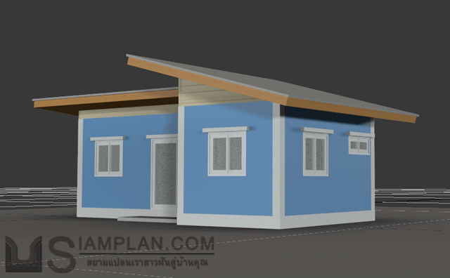 แบบบ้านชั้นเดียว 1 ห้องนอน 1 ห้องน้ำ
