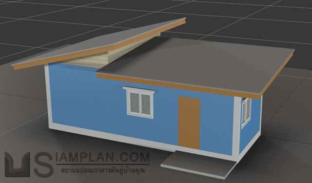 แบบบ้านชั้นเดียว 1 ห้องนอน 1 ห้องน้ำ