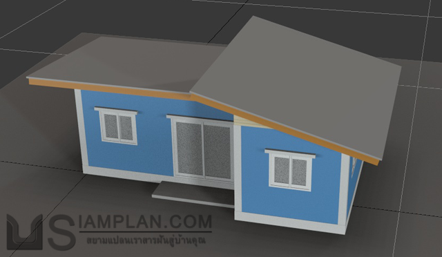 แบบบ้านชั้นเดียว 1 ห้องนอน 1 ห้องน้ำ