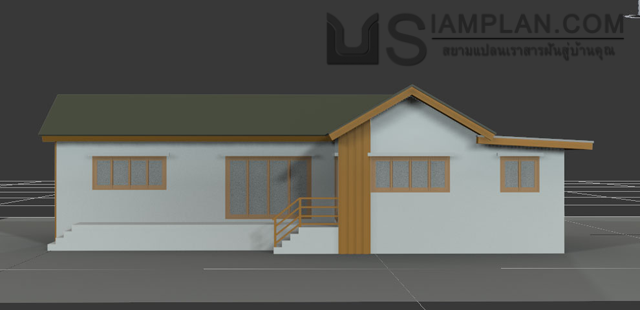 แบบบ้านชั้นเดียว 3 ห้องนอน 1 ห้องน้ำ