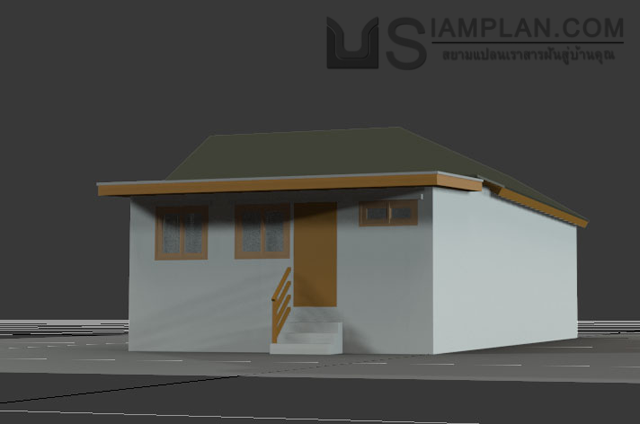 แบบบ้านชั้นเดียว 3 ห้องนอน 1 ห้องน้ำ