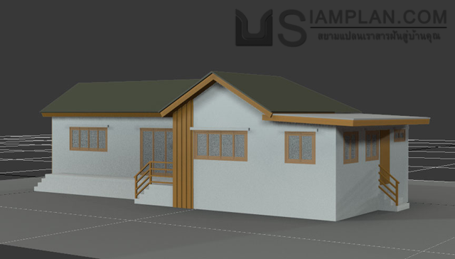 แบบบ้านชั้นเดียว 3 ห้องนอน 1 ห้องน้ำ