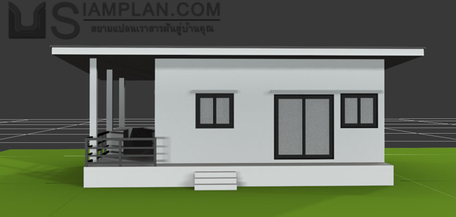 แบบบ้านชั้นเดียว 2 ห้องนอน 1 ห้องน้ำ
