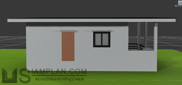 แบบบ้านชั้นเดียว 2 ห้องนอน 1 ห้องน้ำ