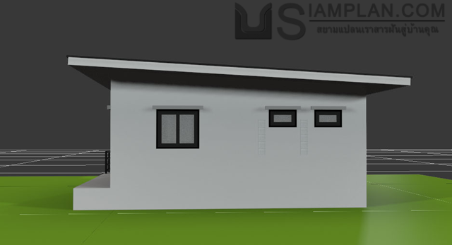 แบบบ้านชั้นเดียว 2 ห้องนอน 1 ห้องน้ำ