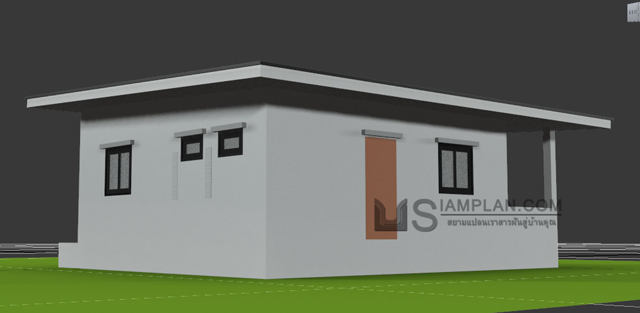 แบบบ้านชั้นเดียว 2 ห้องนอน 1 ห้องน้ำ
