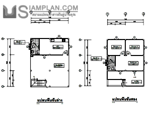 แปลนพื้น บ้านสองชั้น 2 ห้องนอน 2 ห้องน้ำ