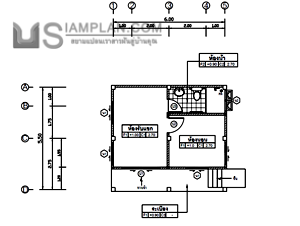 แปลนพื้น บ้านชั้นเดียว 1 ห้องนอน 1 ห้องน้ำ