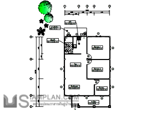 แปลนพื้น บ้านชั้นเดียว 2 ห้องนอน 1 ห้องน้ำ