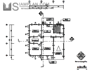 แปลนพื้น บ้านชั้นเดียว 2 ห้องนอน 1 ห้องน้ำ