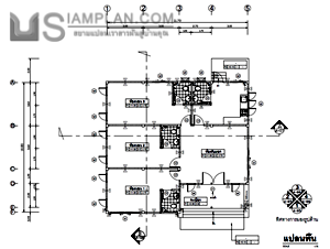 แปลนพื้น บ้านชั้นเดียว 3 ห้องนอน 4 ห้องน้ำ