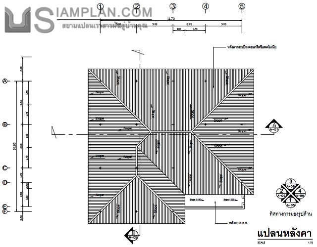 แปลนพื้น บ้านชั้นเดียว 3
 ห้องนอน 4 ห้องน้ำ