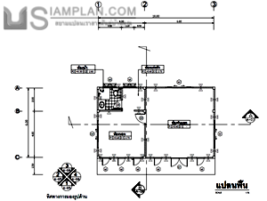 แปลนพื้น บ้านชั้นเดียว 1 ห้องนอน 1 ห้องน้ำ