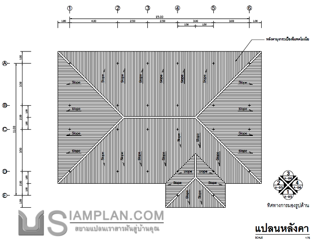 แปลนพื้น บ้านชั้นเดียว 2
 ห้องนอน 2 ห้องน้ำ