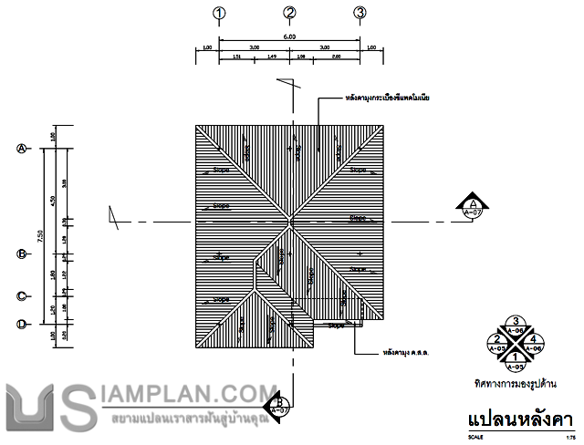 แปลนพื้น บ้านชั้นเดียว 2
 ห้องนอน 1 ห้องน้ำ