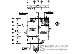 แปลนพื้น บ้านชั้นเดียว 1 ห้องนอน 1 ห้องน้ำ