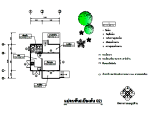 แปลนพื้น บ้านชั้นเดียว 1 ห้องนอน 1 ห้องน้ำ