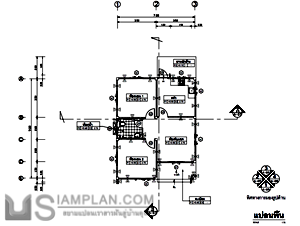 แปลนพื้น บ้านชั้นเดียว 2 ห้องนอน 1 ห้องน้ำ