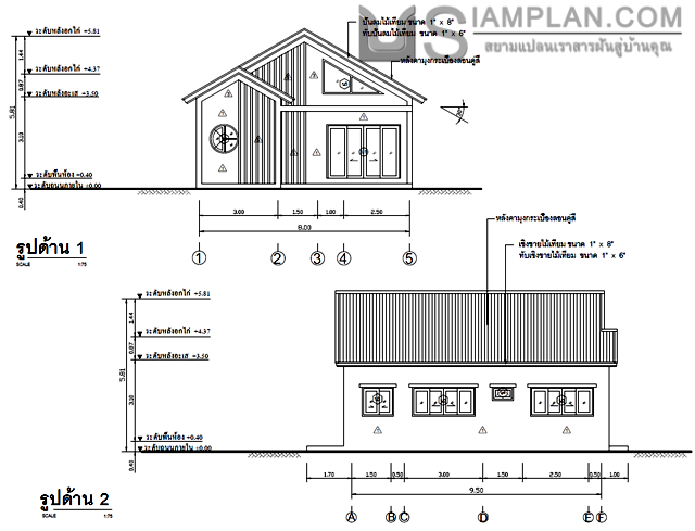 แปลนพื้น บ้านชั้นเดียว 3
 ห้องนอน 2 ห้องน้ำ
