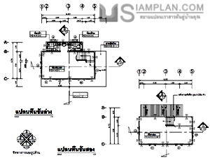 แปลนพื้น บ้านสองชั้น 1 ห้องนอน 1 ห้องน้ำ