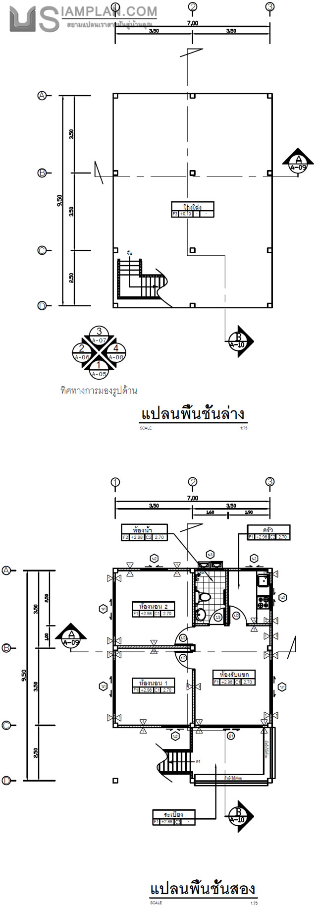 แบบบ้านฟรี 2 ห้องนอน 1 ห้องน้ำ