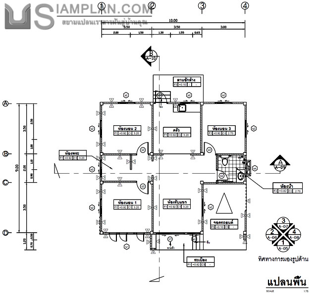 แบบบ้านฟรี 3 ห้องนอน 1 ห้องน้ำ