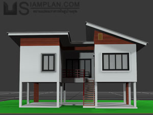 แบบบ้านฟรี 2 ห้องนอน 2 ห้องน้ำ