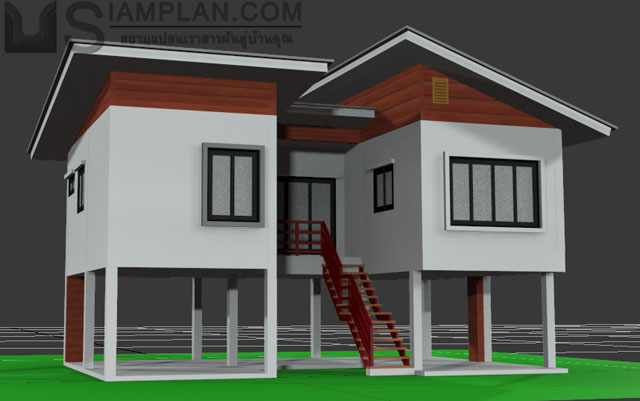แบบบ้านฟรี 2 ห้องนอน 2 ห้องน้ำ