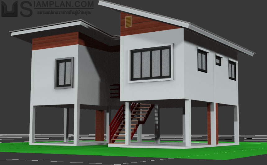 แบบบ้านฟรี 2 ห้องนอน 2 ห้องน้ำ